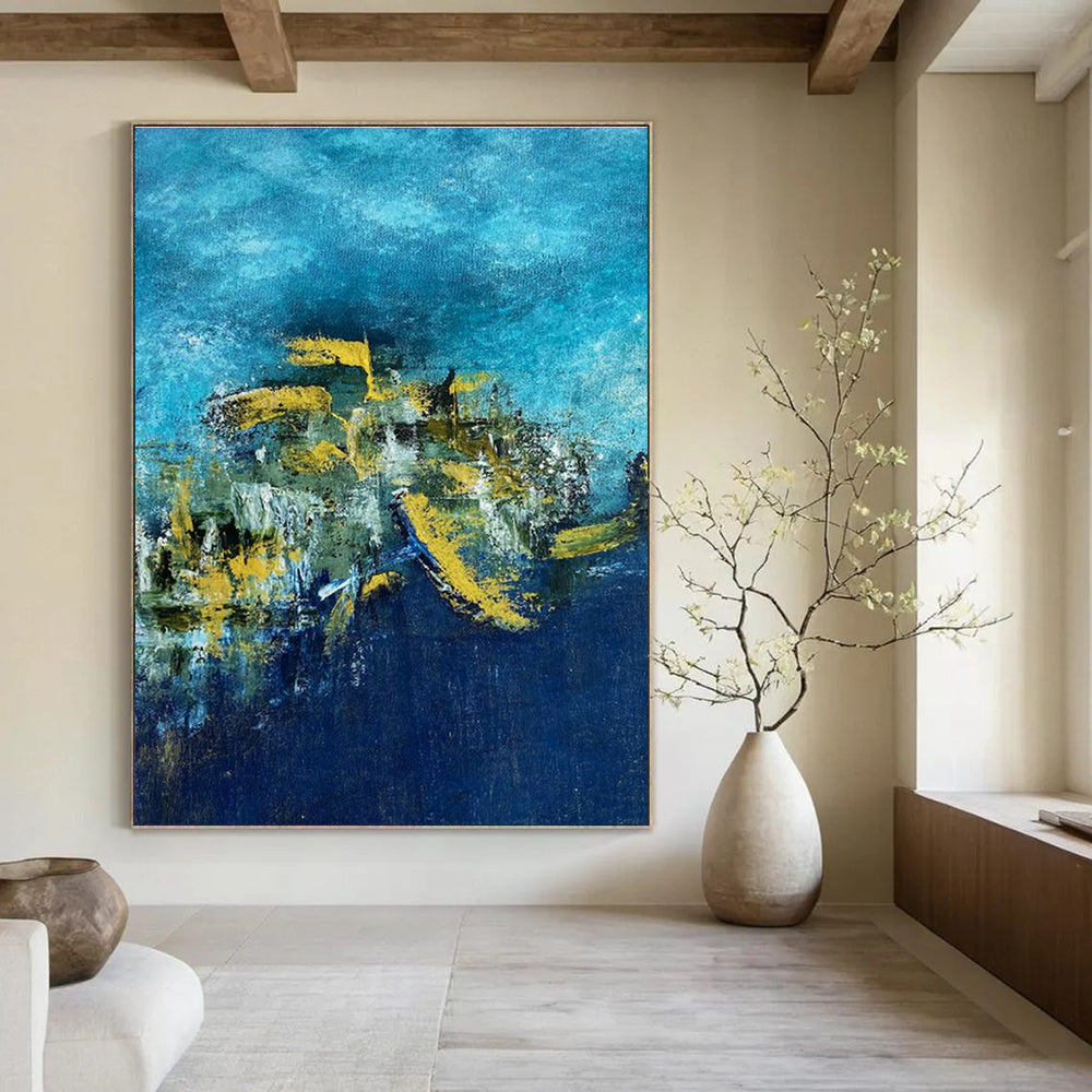 Oversized Custom Hand-Painted Abstract Wall Art for Virtual Reality Arcade Centers  DLZ0062