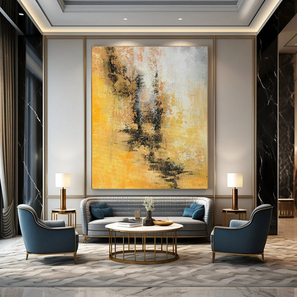 Huge Custom Handmade Abstract Wall Art for Traditional Fan Painting Studios  DLZ0041