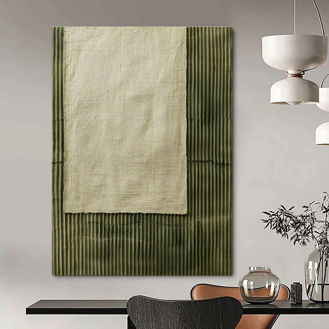 Monumental Large Custom Hand-Painted Abstract Art - Art Deco Chic for Luxury Hotel Lobbies  DLZ0332