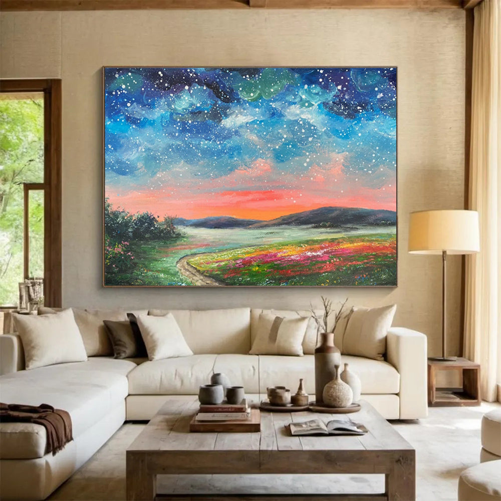 Customizable Solar Panel Farm Abstract Hand Painting