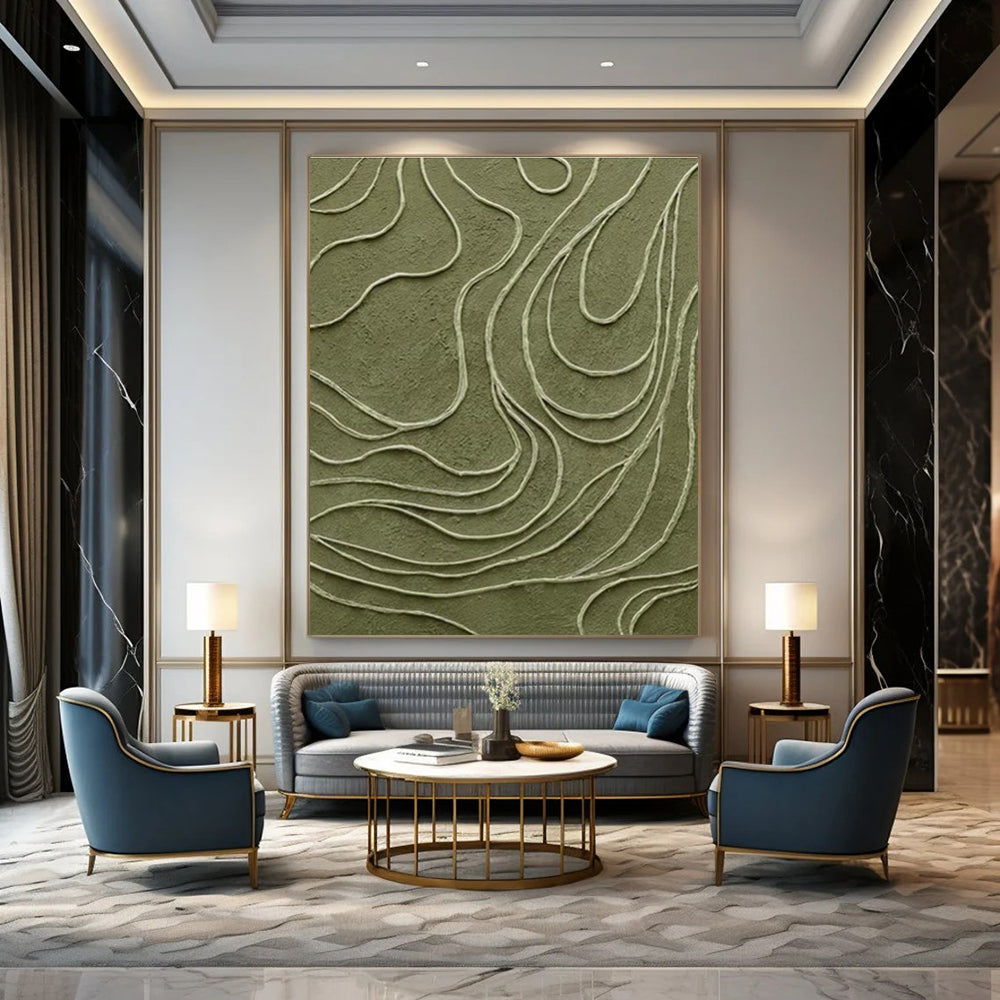Massive Custom Hand-Painted Abstract Canvas - Cultural Richness for Folklore Museums  DLZ0236