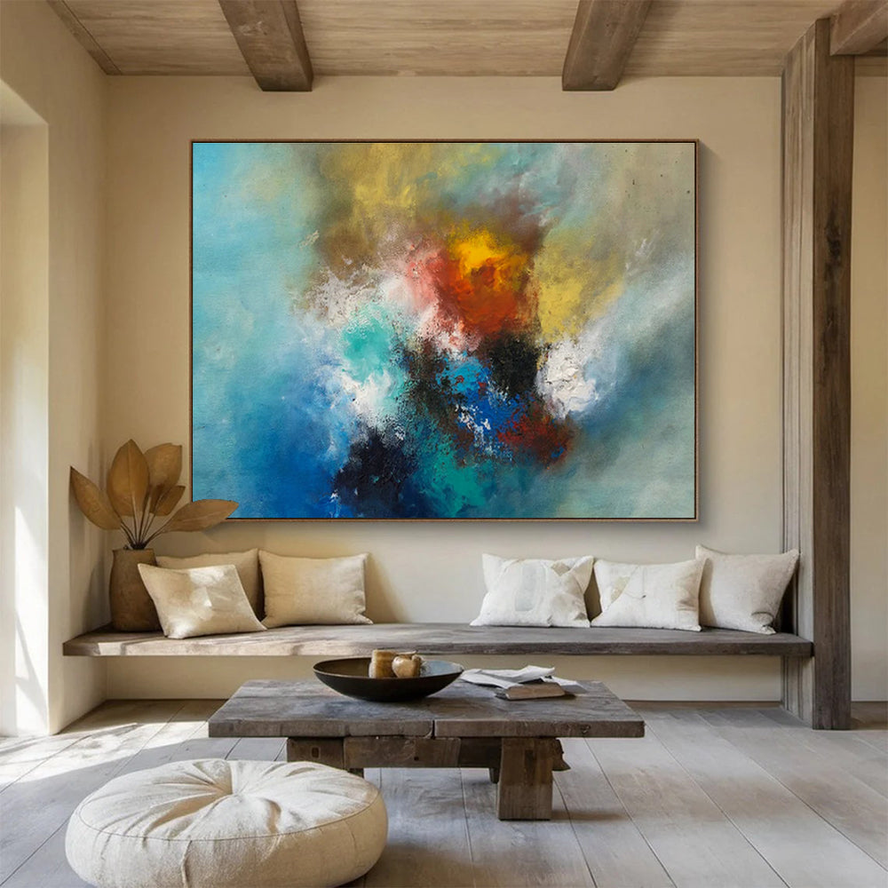 Large Geometric Abstract Canvas - Made to Order Oil on Linen for Office Decor