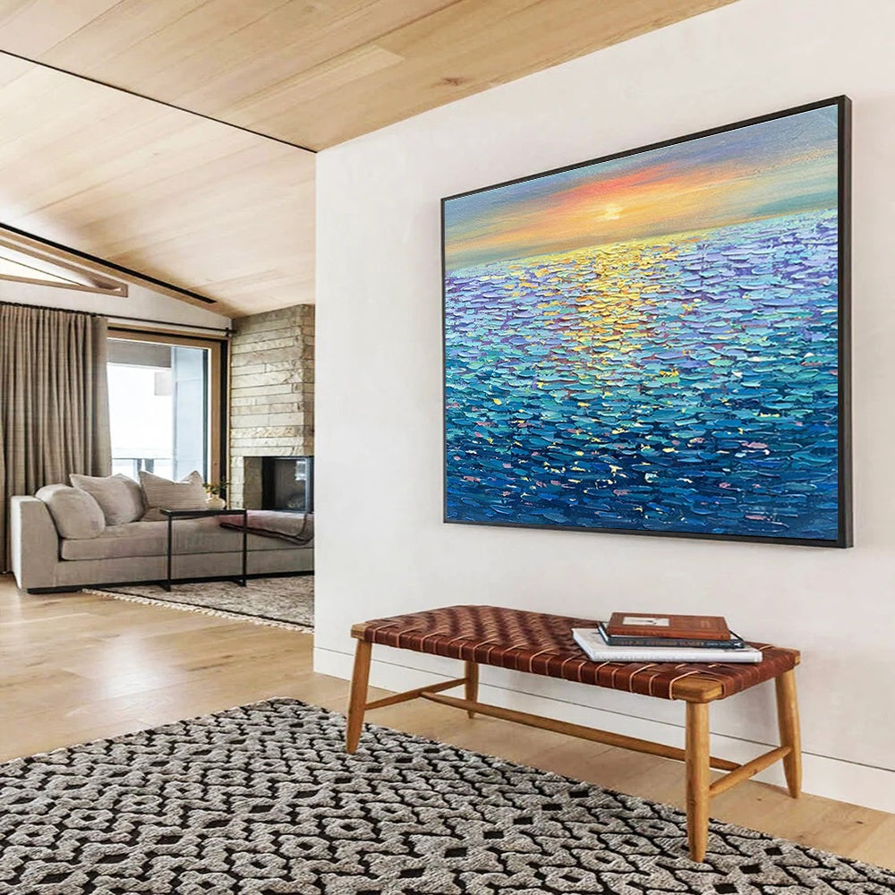 Hand-Painted Large Abstract Art, Organic Shapes for Bohemian Interiors DLZ3239