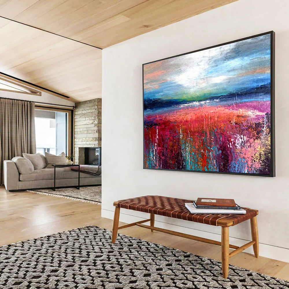 Immense Abstract Floral Painting - Commissioned Acrylic for Retail Stores