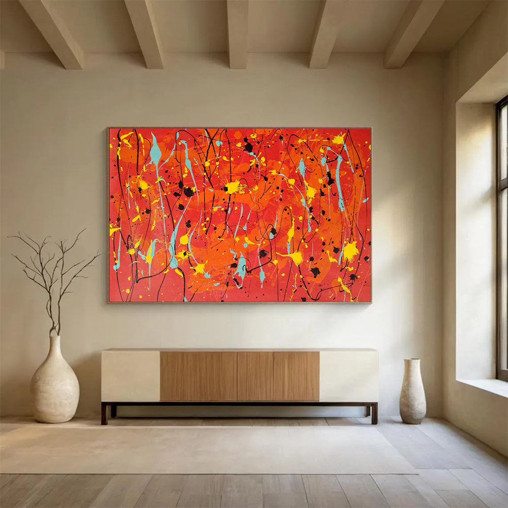 Custom-Made Quantum Satellite Mission Control Center Large Abstract Hand Painting DLZ2670