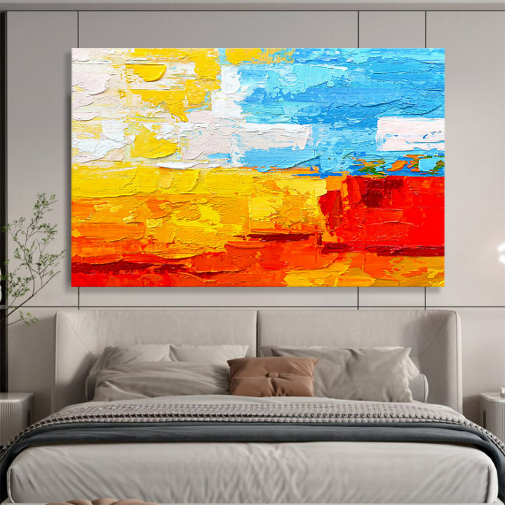 Custom-Made Space Debris Removal Satellite Assembly Line Large Abstract Hand Painting DLZ2654
