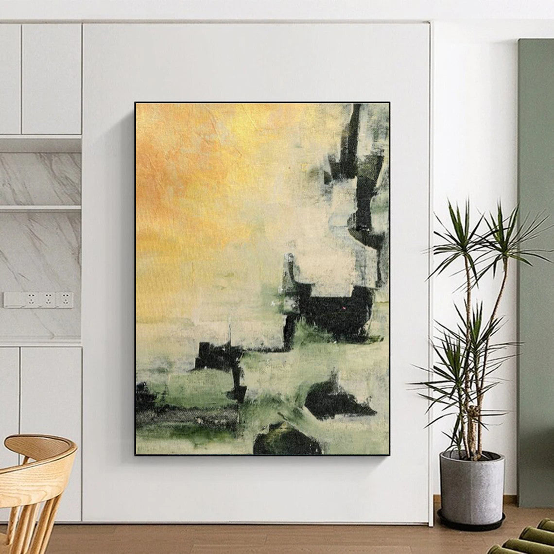 Extra Large Custom Handmade Abstract Wall Art for Zero-Waste Stores  DLZ0071