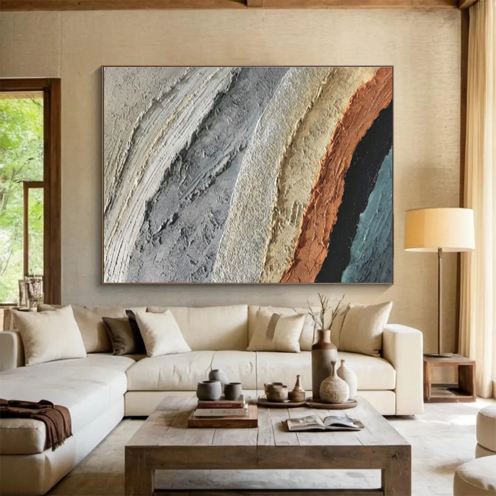 Large Custom Abstract Hand-Painted Art for Urban Vertical Farming Community Center DLZ3003