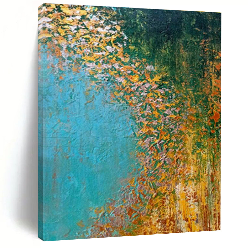 Oversized Custom Hand-Painted Abstract Canvas for Aerial Yoga Studios  DLZ0067