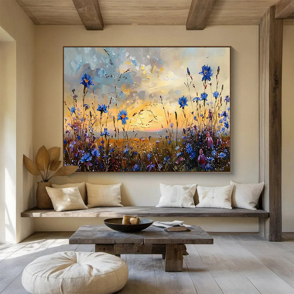Large Custom Abstract Hand-Painted Art for Underwater Oil Spill Response Coordination Center DLZ3082