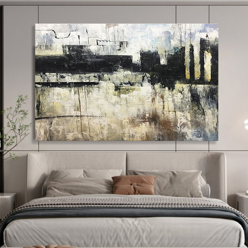 Customized Large Abstract Hand Painting for Antarctic Marine Phytoplankton Bloom Monitoring Station DLZ3101