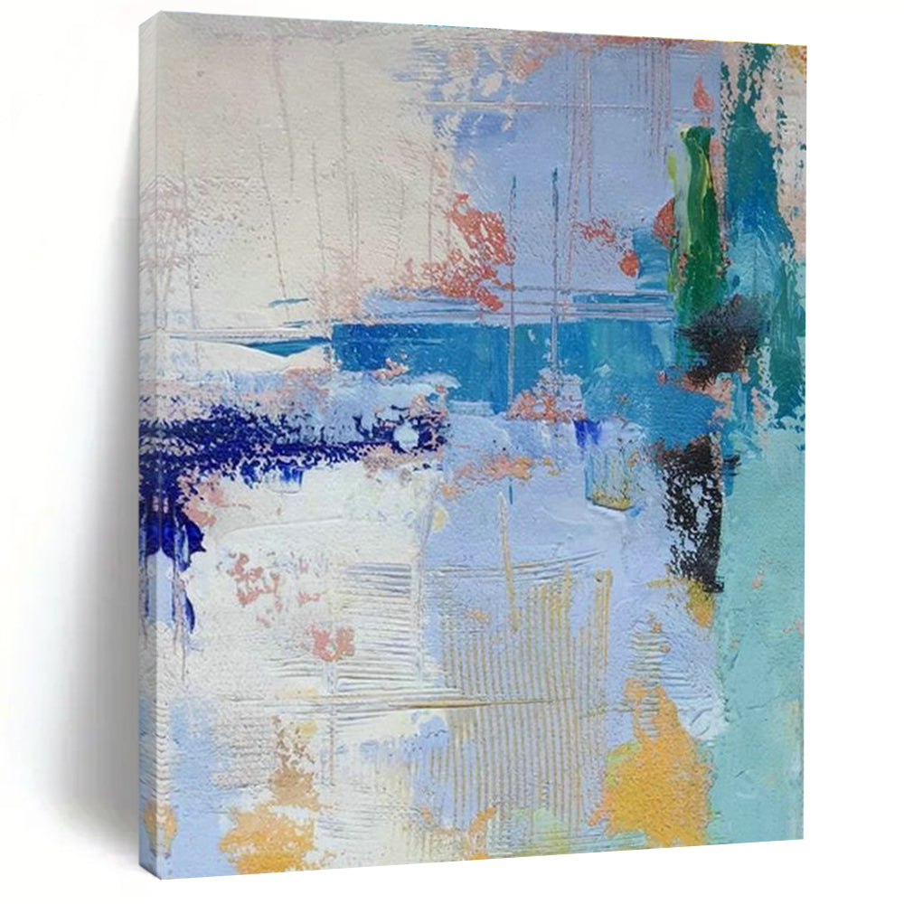 Immense Large-Scale Custom Hand-Painted Abstract Artwork - Rustic Serenity for Country Bed & Breakfasts  DLZ0335