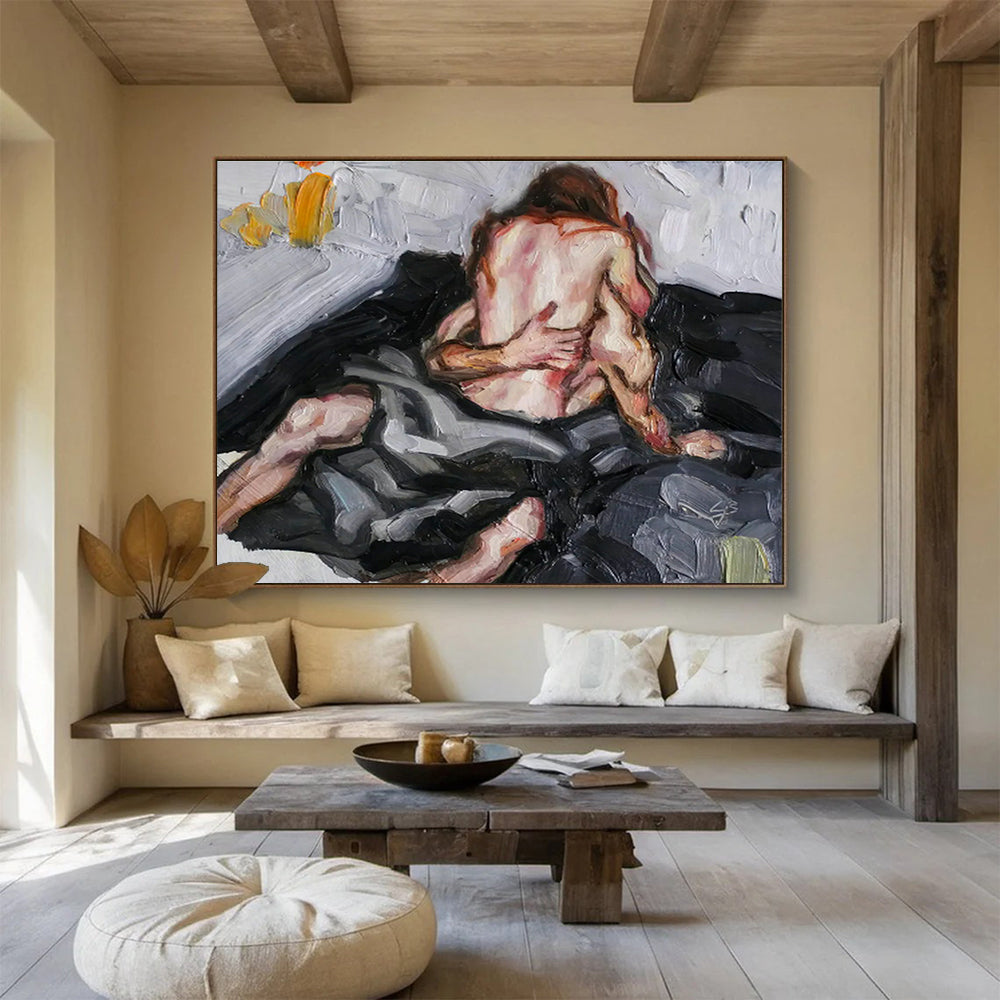 Oversized Custom Hand-Painted Abstract Art for Antarctic Marine Microbial Research Lab DLZ2997