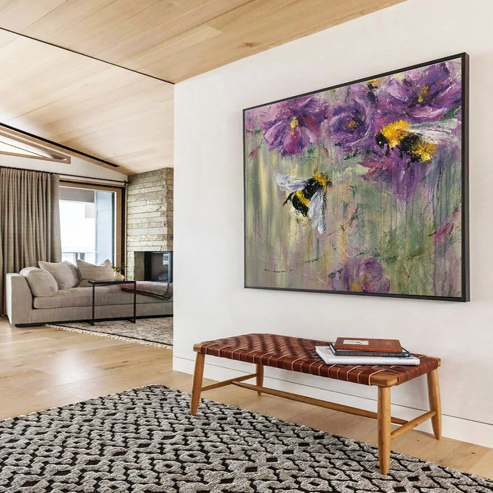 Large-Size Custom Abstract Hand Painting for Urban Rooftop Solar-Powered Ventilation System Facility DLZ3102