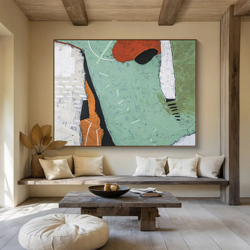 Oversized Custom Hand-Painted Abstract Art for River Delta Wetland Conservation Center DLZ2951