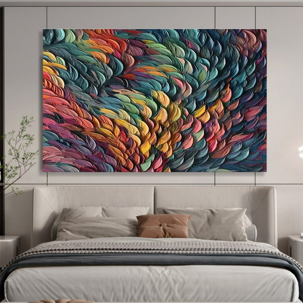 Big Hand-Painted Abstract Canvas, Coastal Blues and Greens for Beach Houses DLZ3241