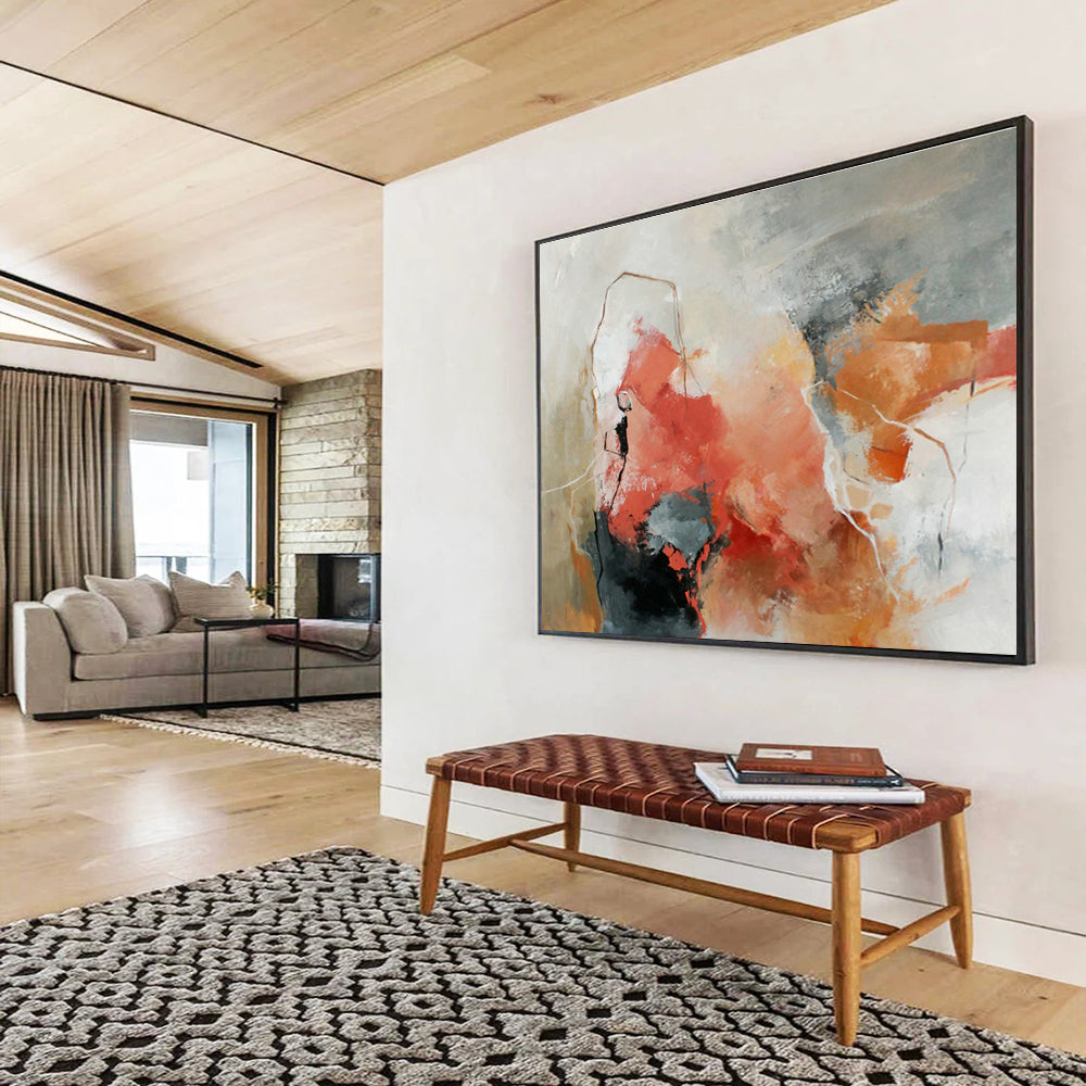 Custom Giant Abstract Hand Painting for Virtual Real Estate Showroom DLZ2899