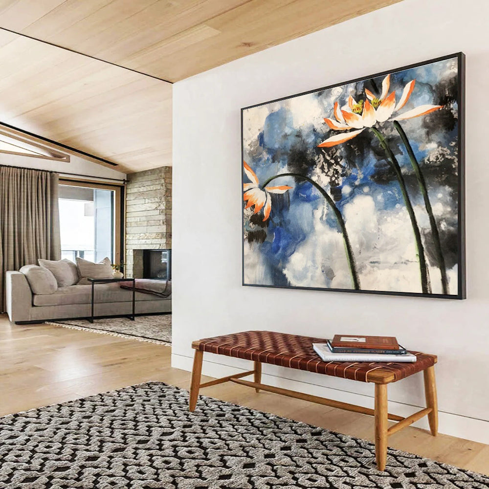 Large Custom Abstract Hand-Painted Art for Underwater Archaeological Site Dive Center DLZ3011