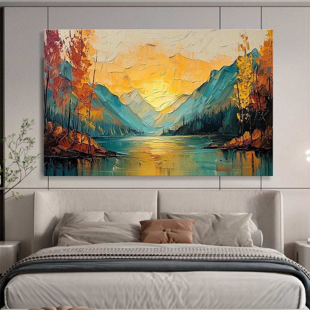 Big Custom Hand-Painted Abstract Canvas for Artisan Coffee Shops DLZ3291