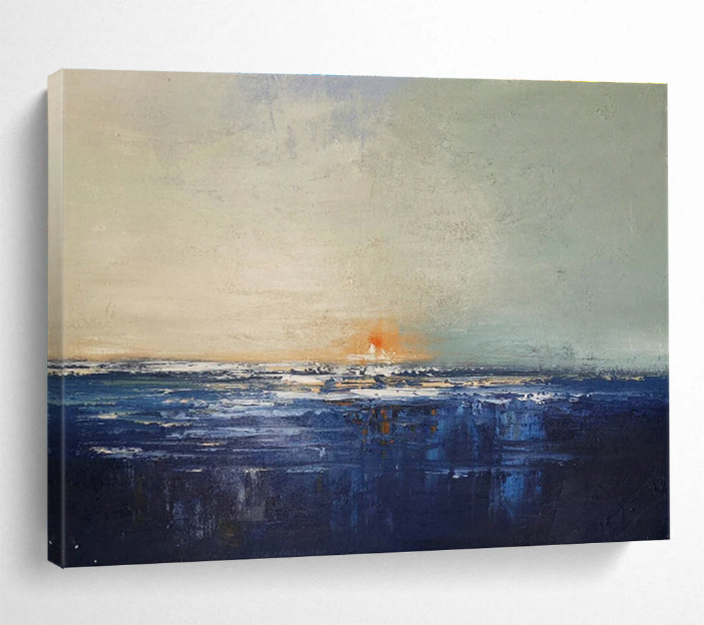Oversized Custom Hand-Painted Abstract Art for Antarctic Marine Mammal Behavior Research Base DLZ3034