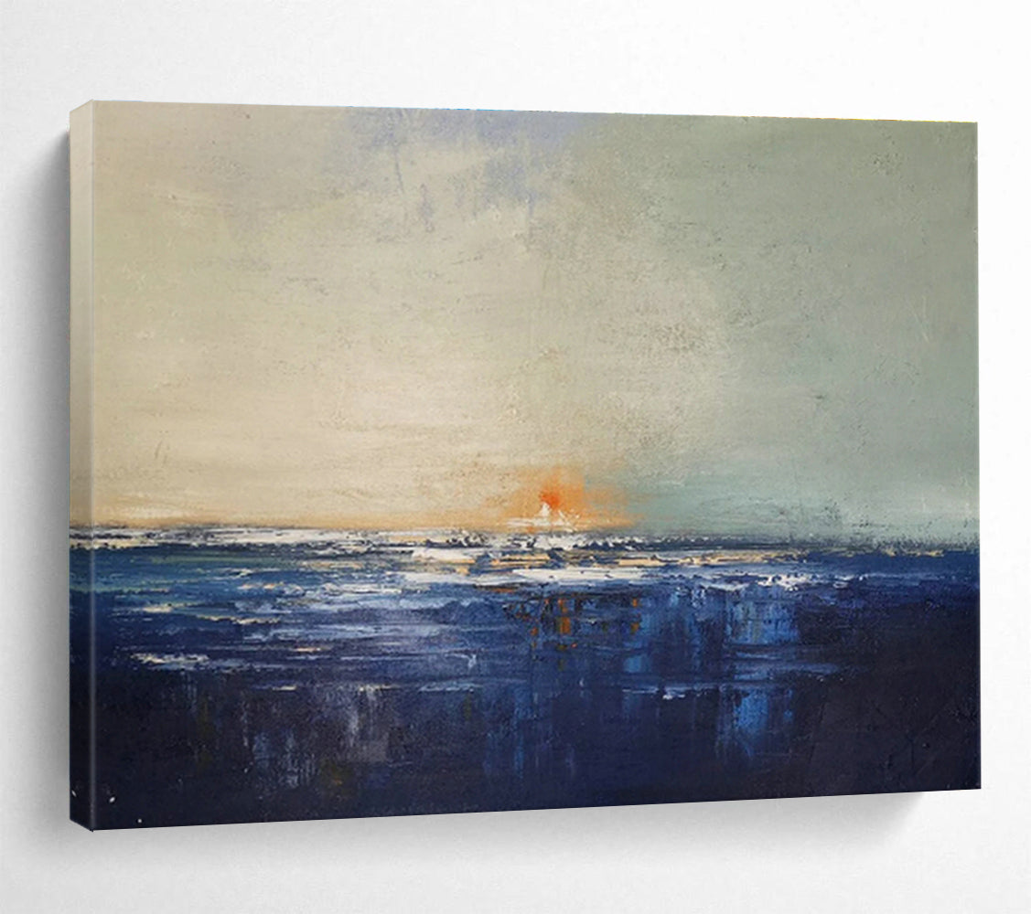 Oversized Custom Hand-Painted Abstract Art for Antarctic Marine Mammal Behavior Research Base DLZ3034