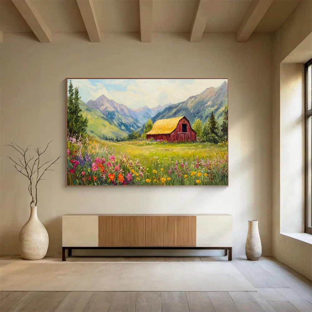 Large Custom Abstract Hand-Painted Art for Underwater Volcanic Eruption Monitoring and Research Station DLZ3111