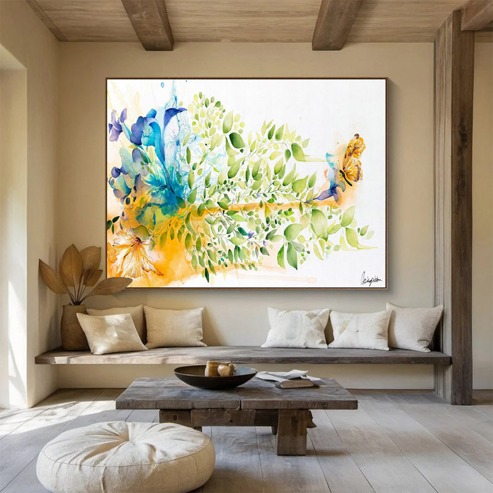Custom Giant Abstract Hand Painting for Coastal Lighthouse Keeper's Quarters DLZ2921