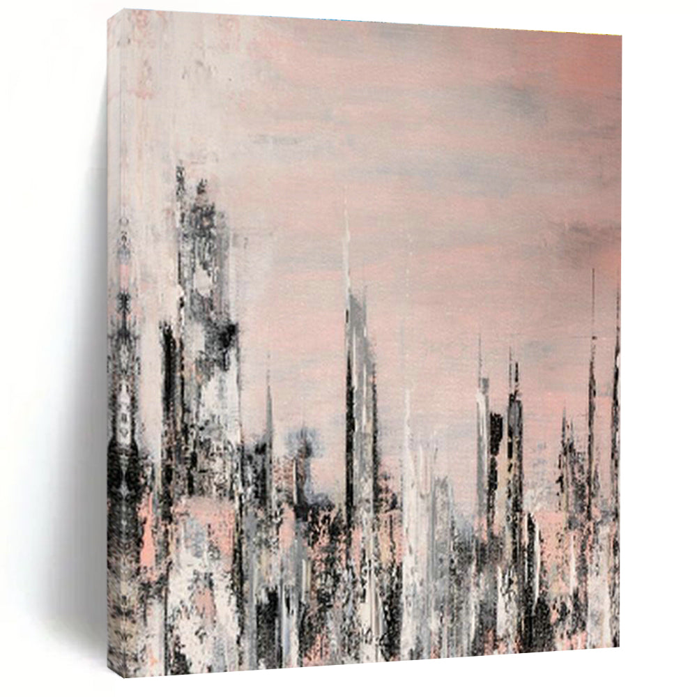 Titanic Customizable Handmade Abstract Canvas for Co-Living Community Lounges  DLZ0061