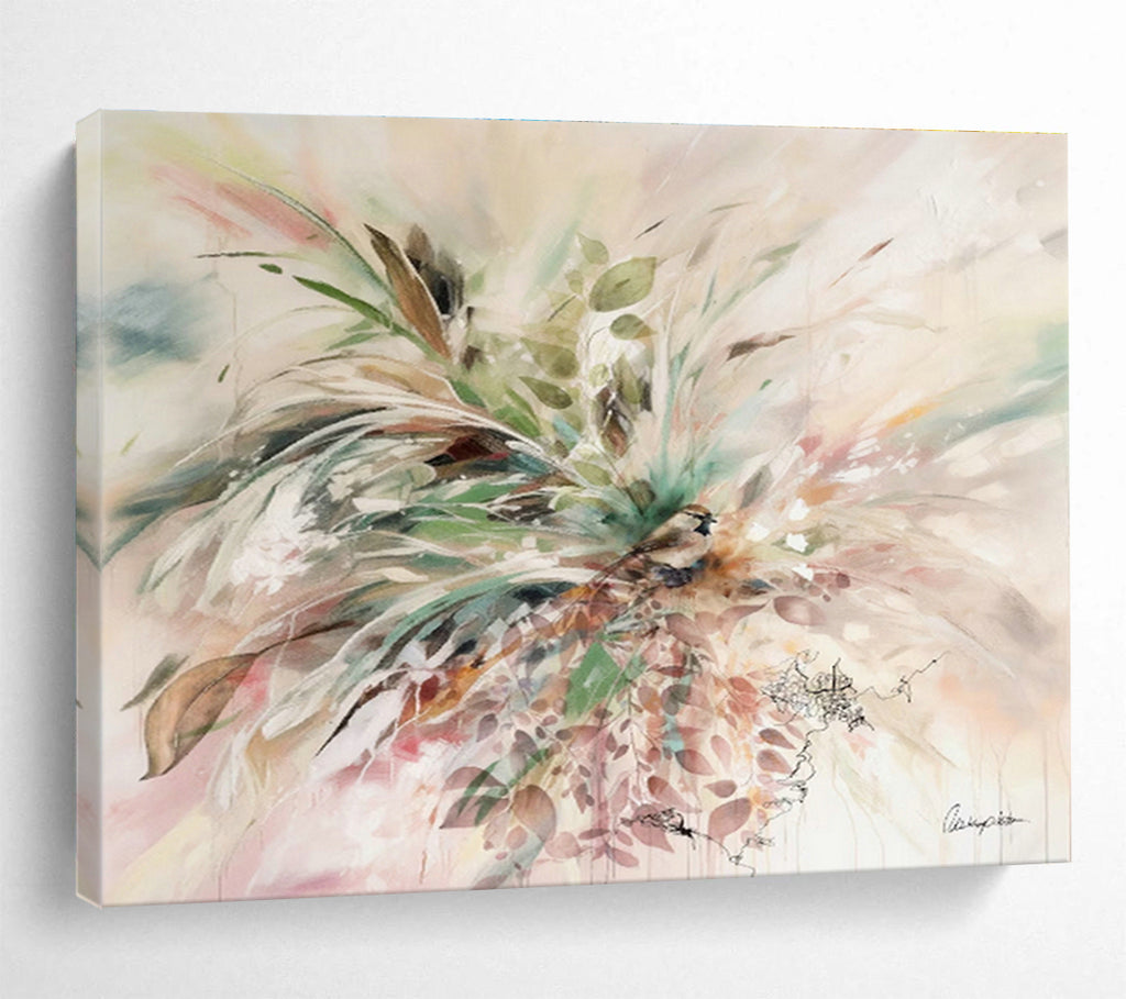 Customized Large-Scale Abstract Hand Painting for Arctic Tundra Research Base Mess Hall DLZ2919