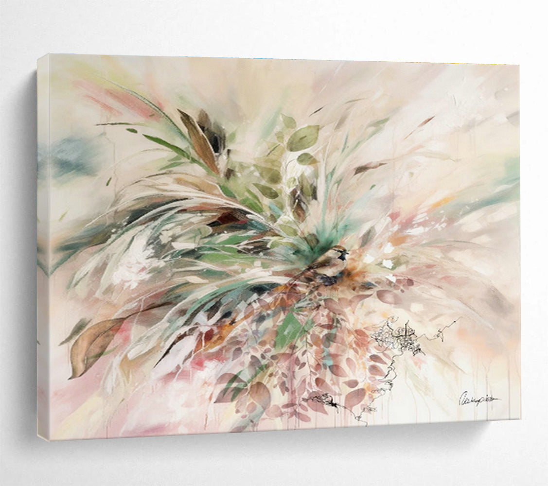 Customized Large-Scale Abstract Hand Painting for Arctic Tundra Research Base Mess Hall DLZ2919