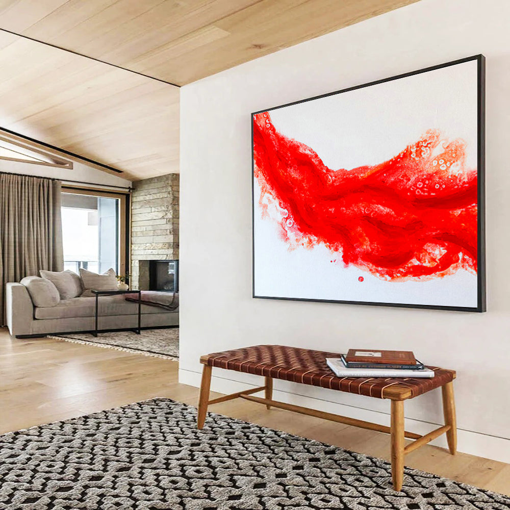 Customized Large Abstract Hand Painting for Alpine Mountain Glacier Monitoring Station DLZ2952