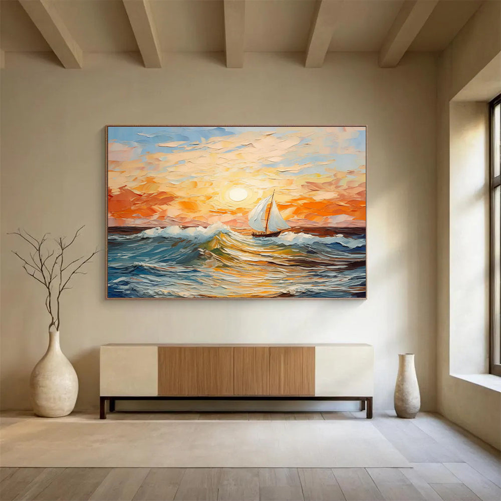 Oversized Custom Abstract Hand Painting for Deep-Sea Coral Restoration Monitoring Station DLZ3009