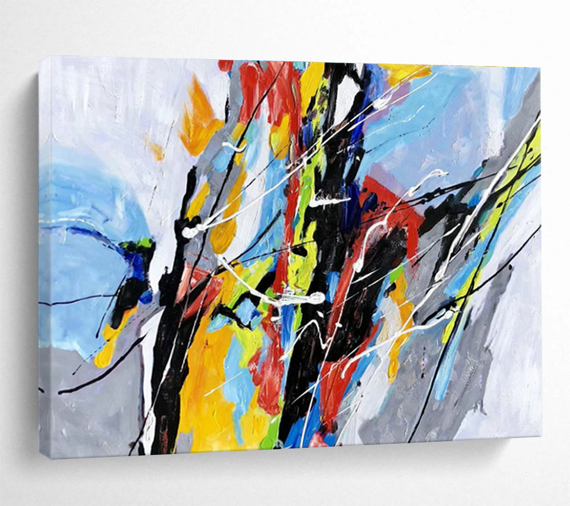 Bespoke Vertical Fashion Hub Oversized Abstract Hand-Painted Art DLZ2549