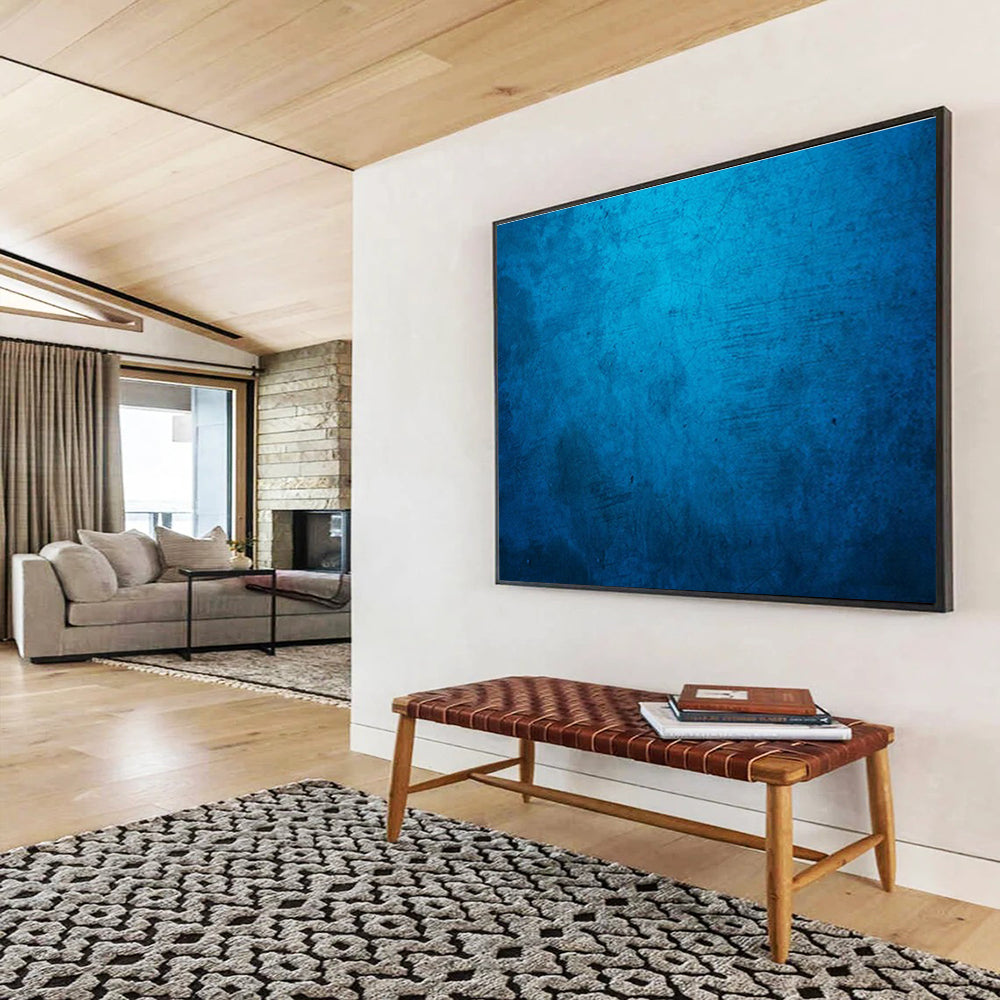 Custom-Made Giant Abstract Hand Painting for Deep-Sea Mineral Exploration Vessel Crew Mess DLZ3000
