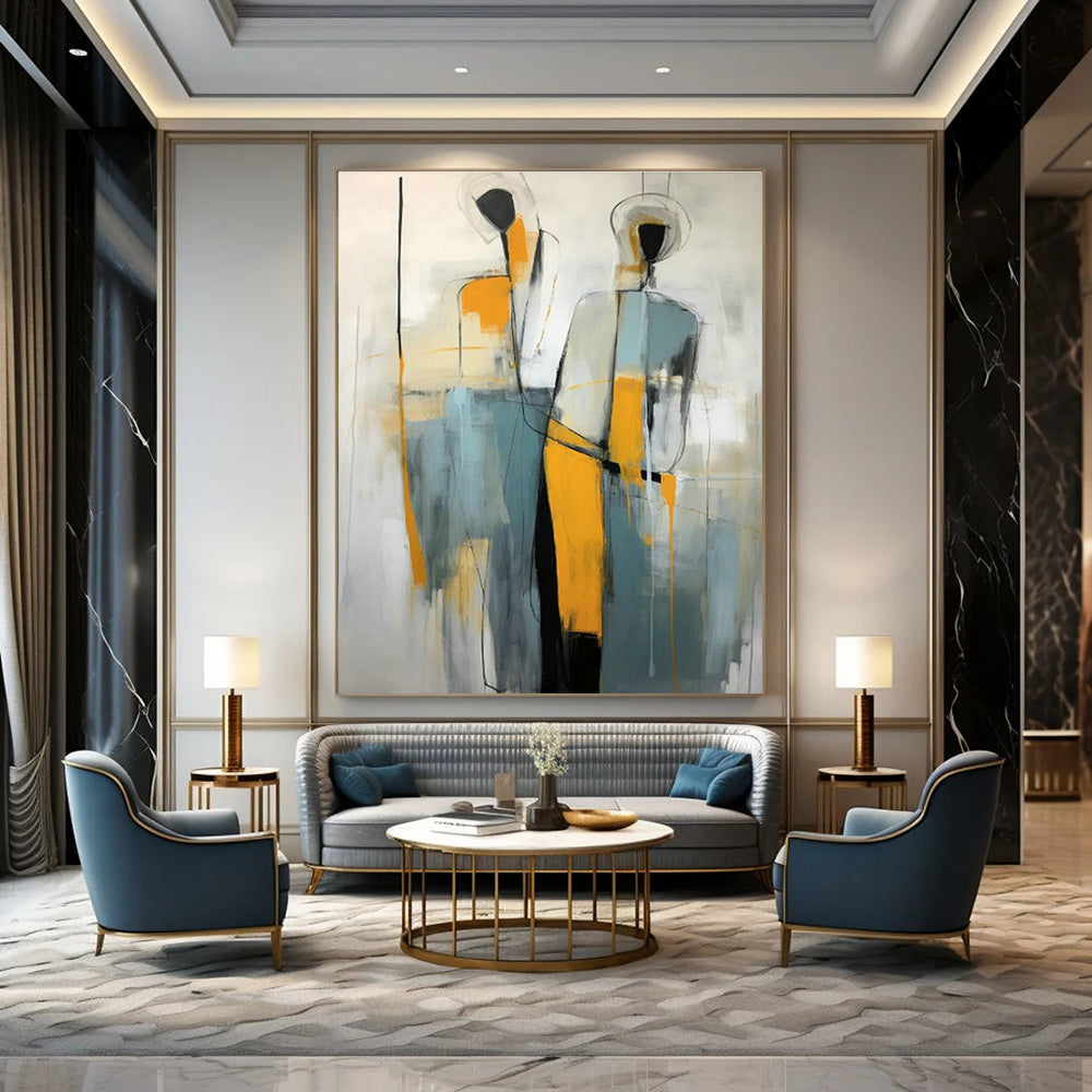 Vast Custom Hand-Painted Abstract Painting - Artistic Vision for Film Production Studios  DLZ0285