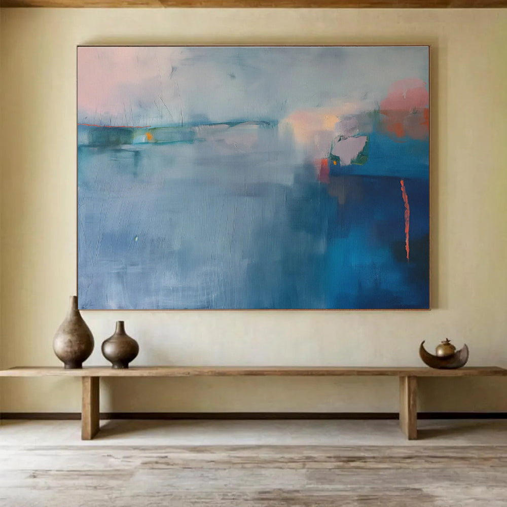 Custom-Made Giant Abstract Hand Painting for Deep-Sea Mining ROV Operations Center DLZ2861