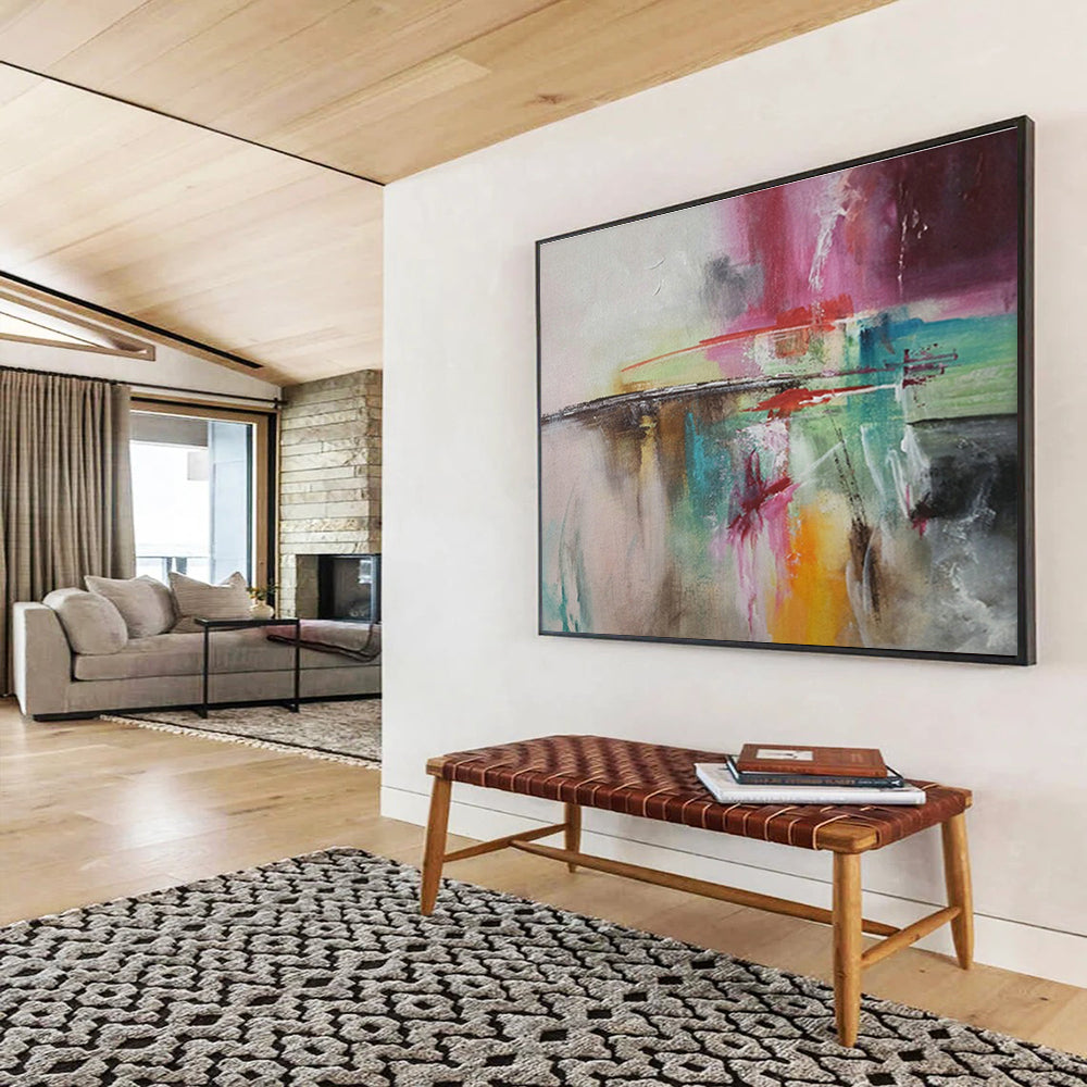 Custom Oversized Abstract Painting - Hand-Painted Acrylic Wall Art for Living Room