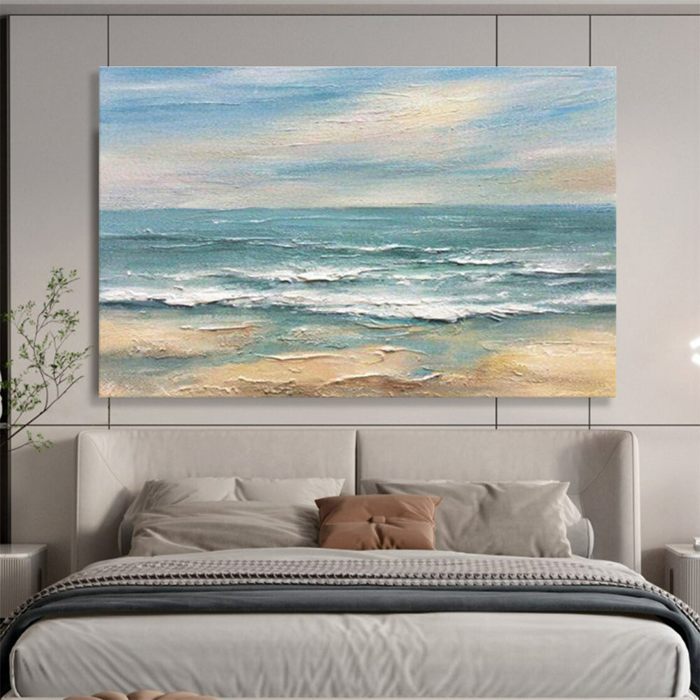 Oversized Custom Hand-Painted Abstract Art for Beachfront Conference Center DLZ2914