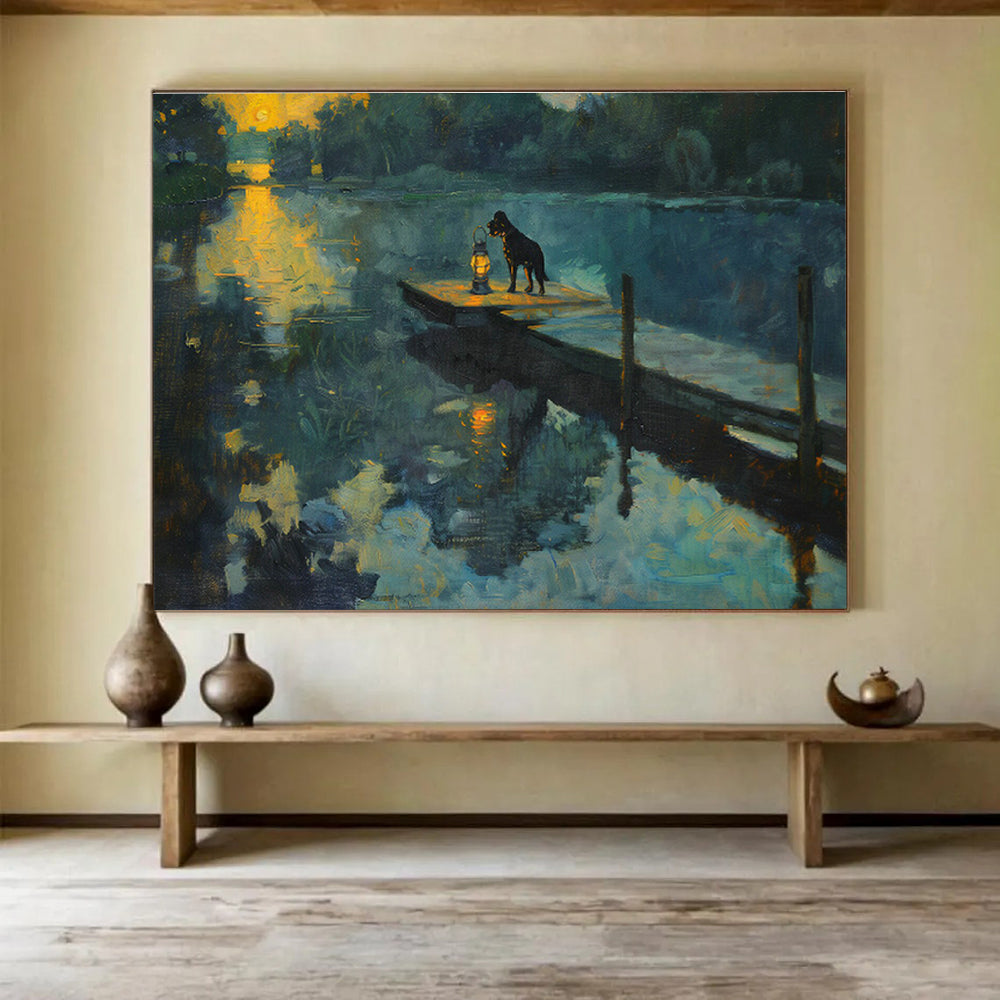 Bespoke Vertical Bee Farm Oversized Abstract Hand-Painted Art DLZ2605