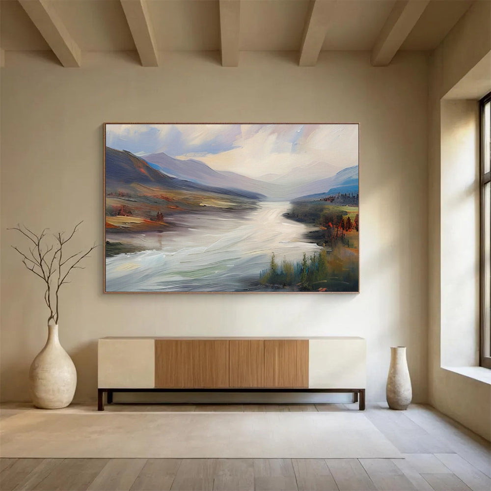 Custom-Made Giant Abstract Hand Painting for Artificial Intelligence Training Server Room DLZ2853