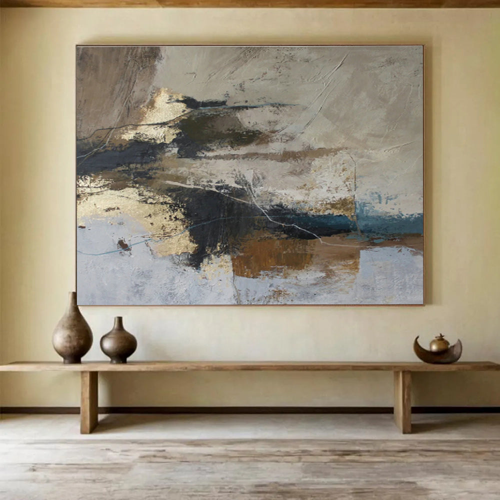 Custom-Made Giant Abstract Hand Painting for Virtual Museum Exhibition Hall DLZ2895