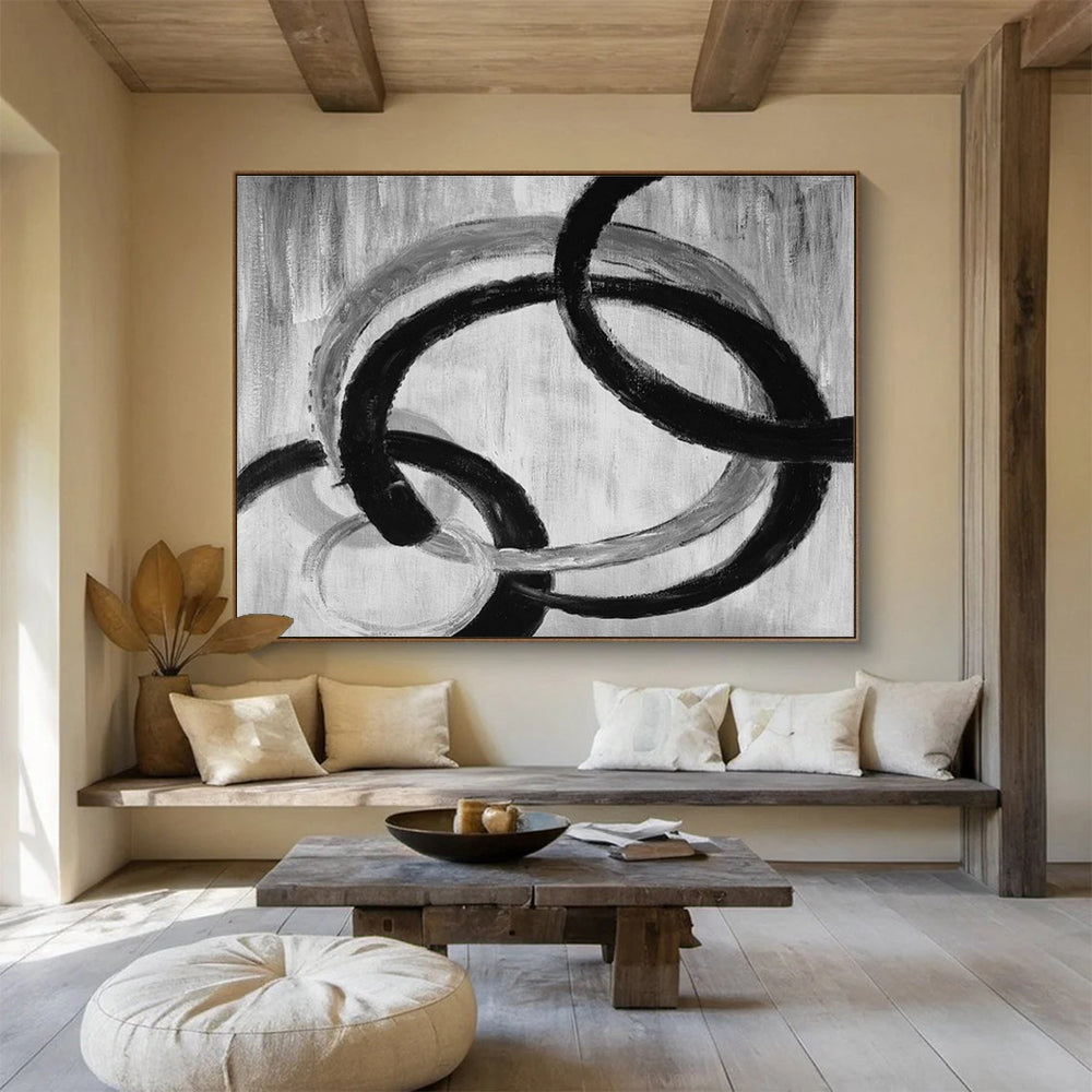 Bespoke Vertical Solar Farm Oversized Abstract Hand-Painted Art DLZ2559