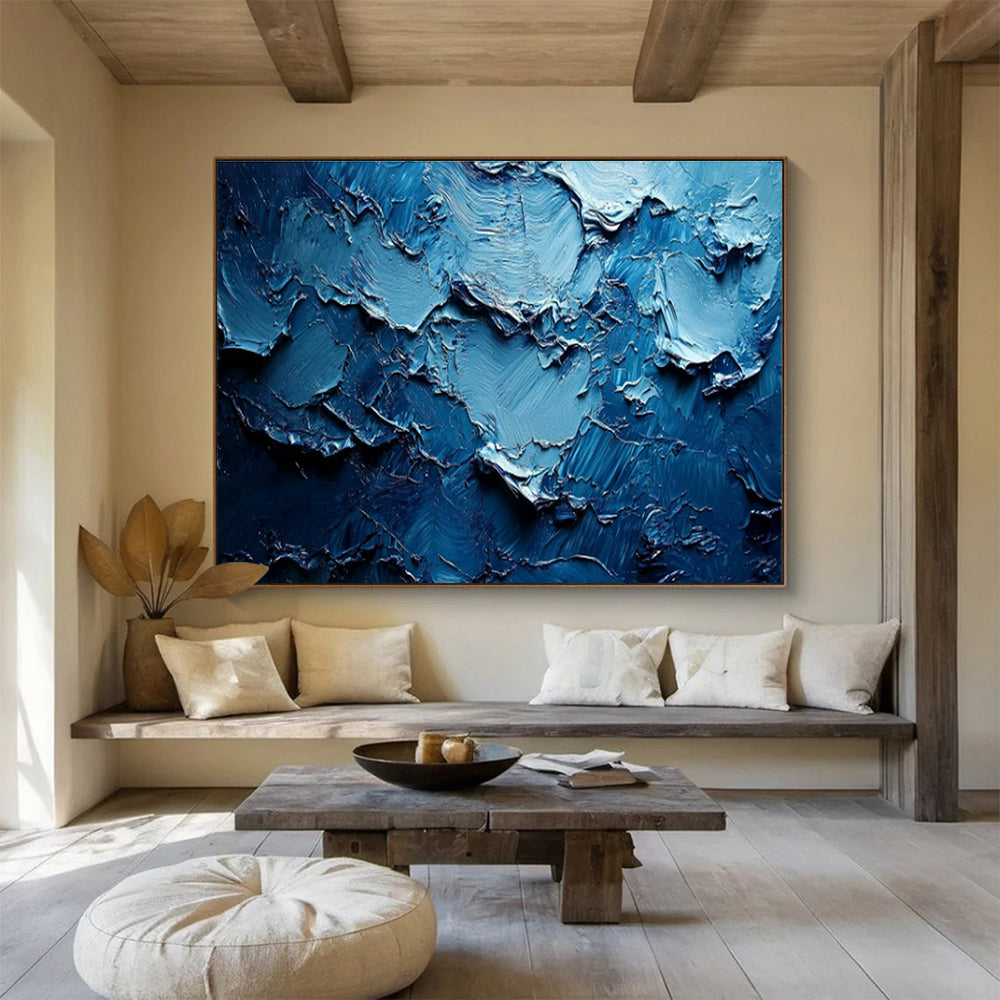 Oversized Custom Hand-Painted Abstract Art for Antarctic Marine Bacterial Community Ecology Research Base DLZ3142