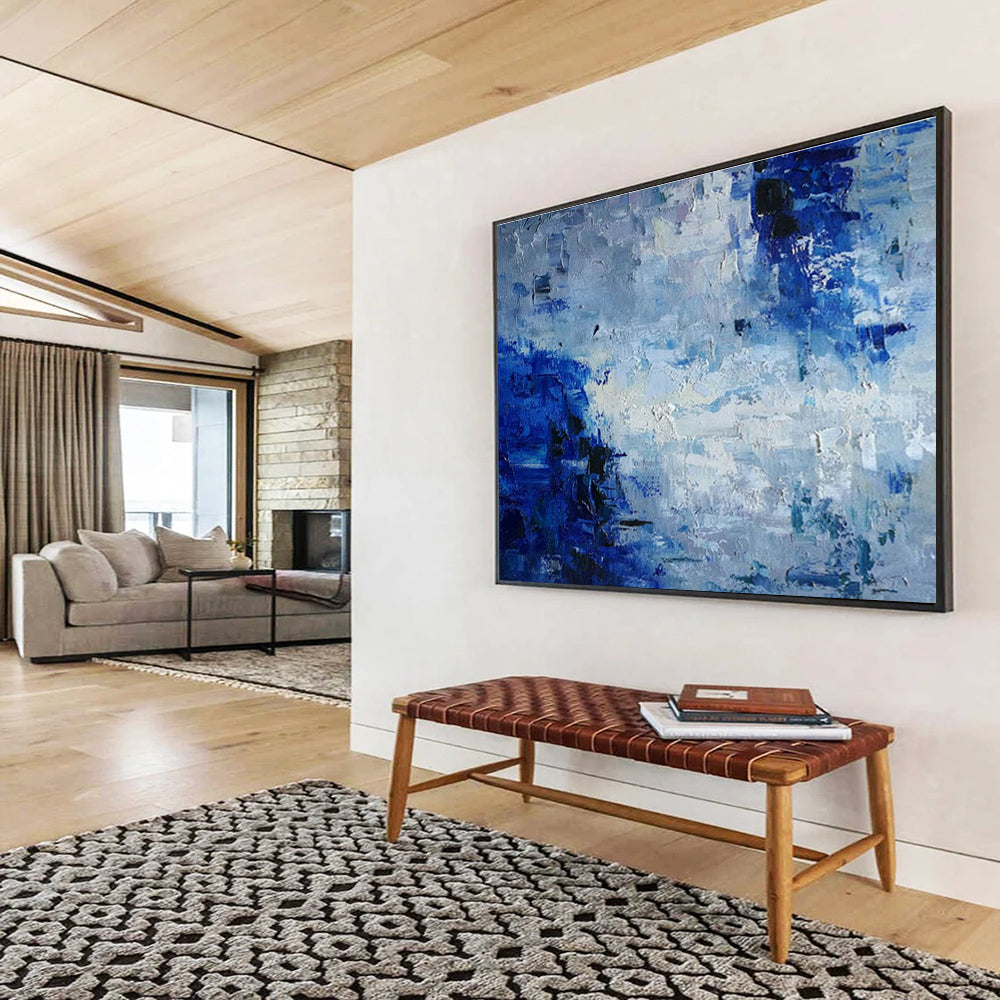 Big Hand-Painted Abstract Artwork, Rustic Earthy Hues for Farmhouse Decor DLZ3235