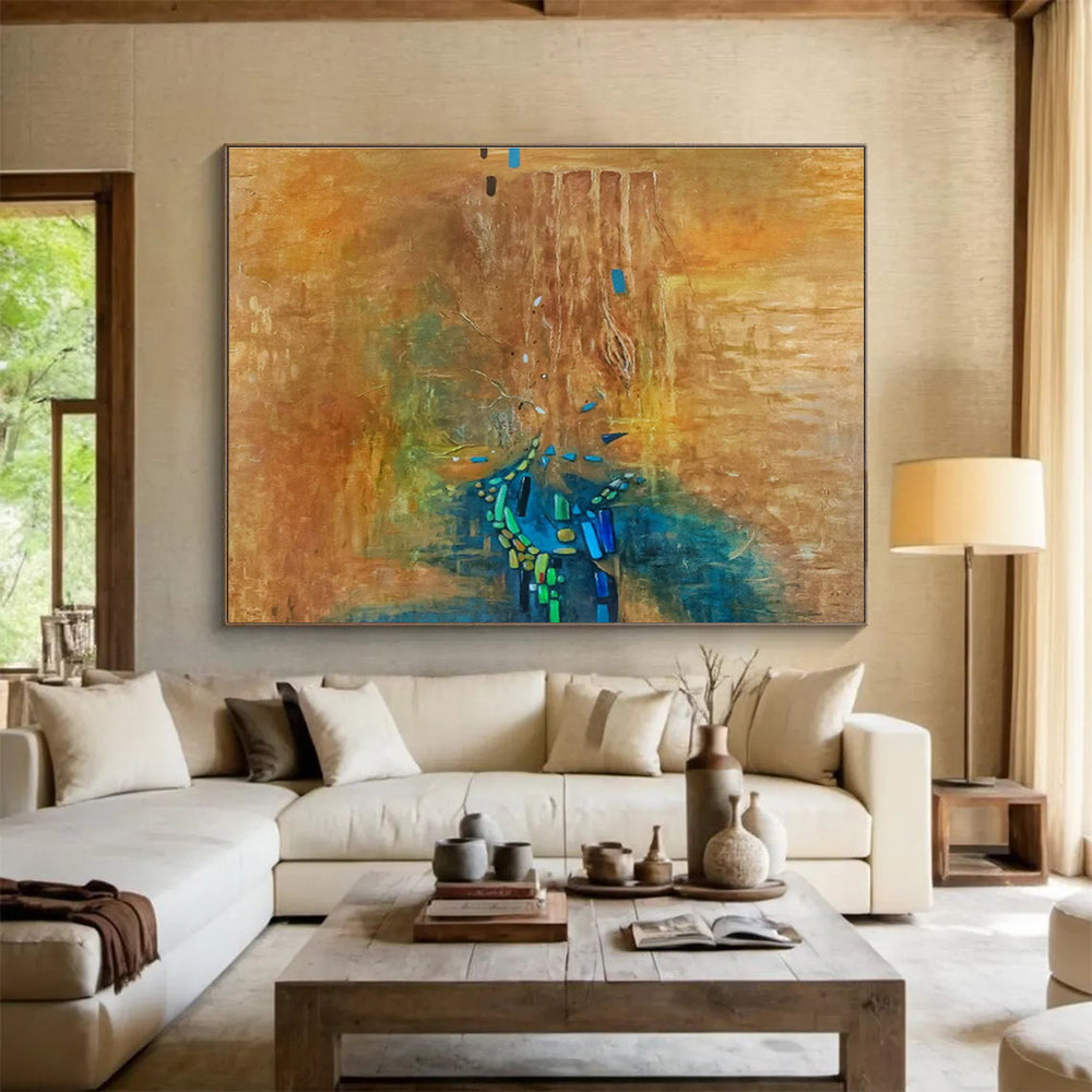 Oversized Custom Abstract Hand Painting for Acupuncture Clinic DLZ2772