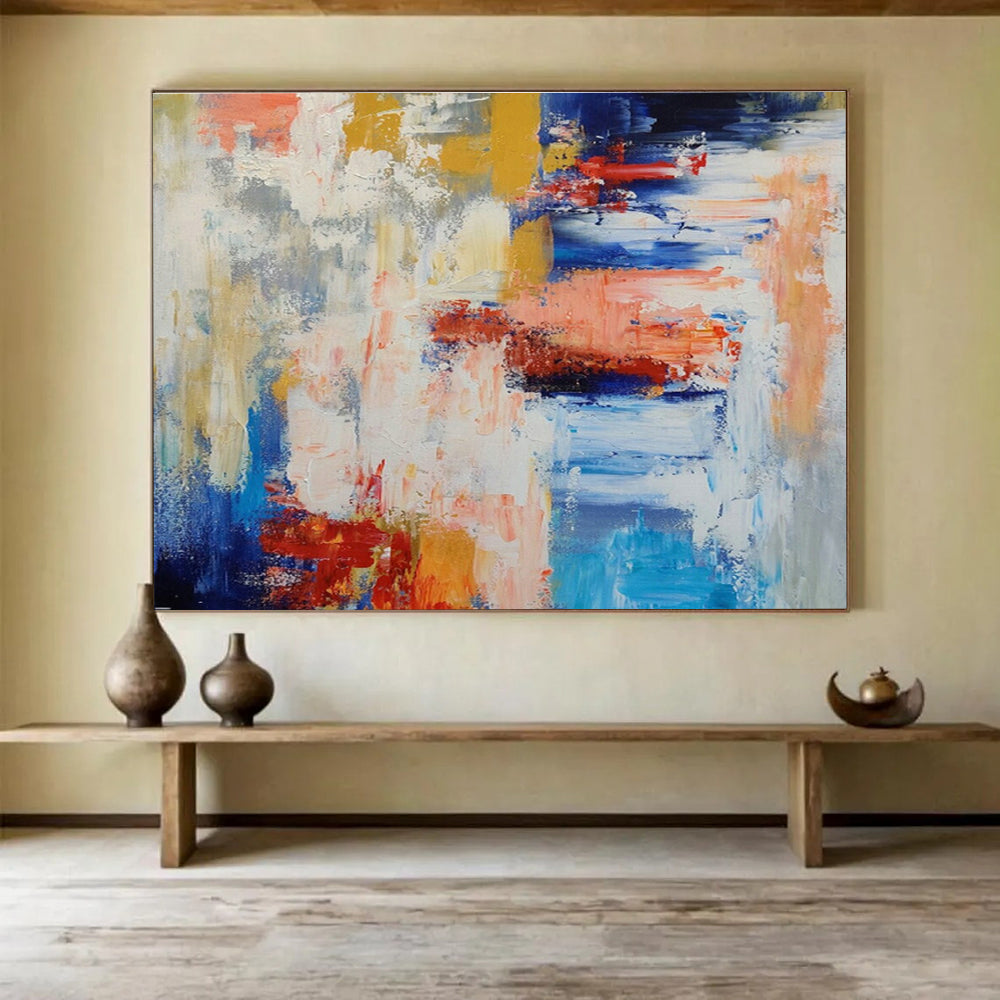 Oversized Custom Abstract Hand Painting for Arctic Sea Ice Drilling and Sampling Station DLZ3030