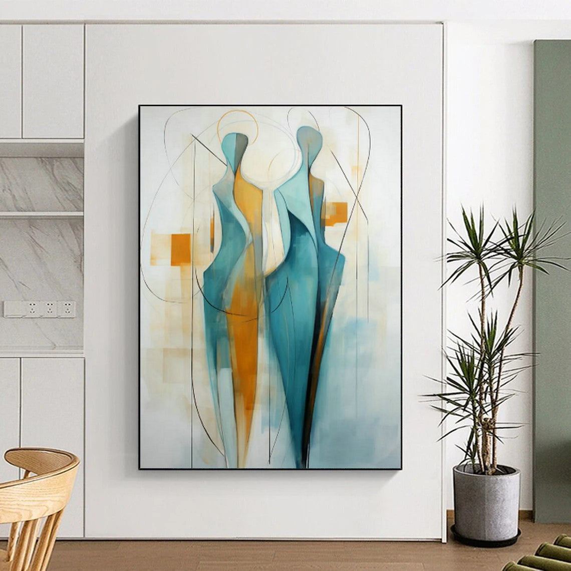 Immense Large-Scale Custom Hand-Painted Abstract Artwork - Rustic Charm for Alpaca Farms’ Visitor Centers  DLZ0305