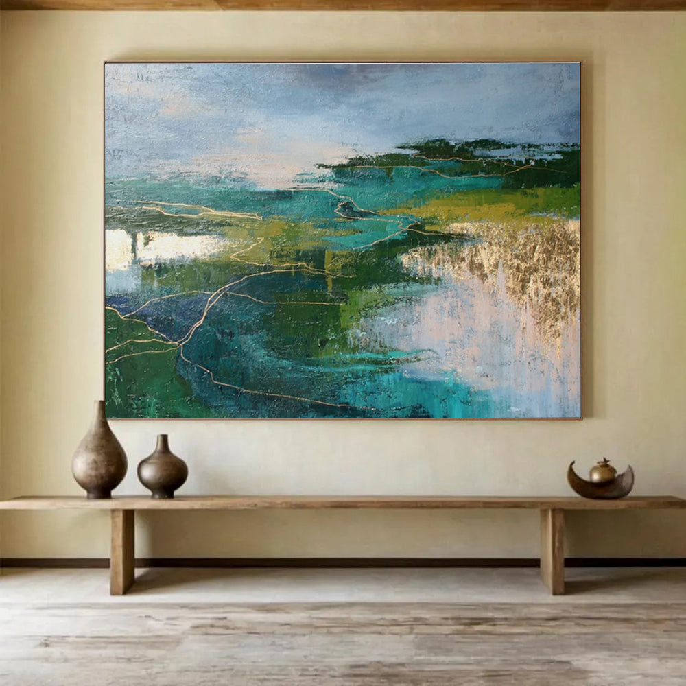 Customized Large-Scale Abstract Hand Painting for Digital Music Production Studio DLZ2889