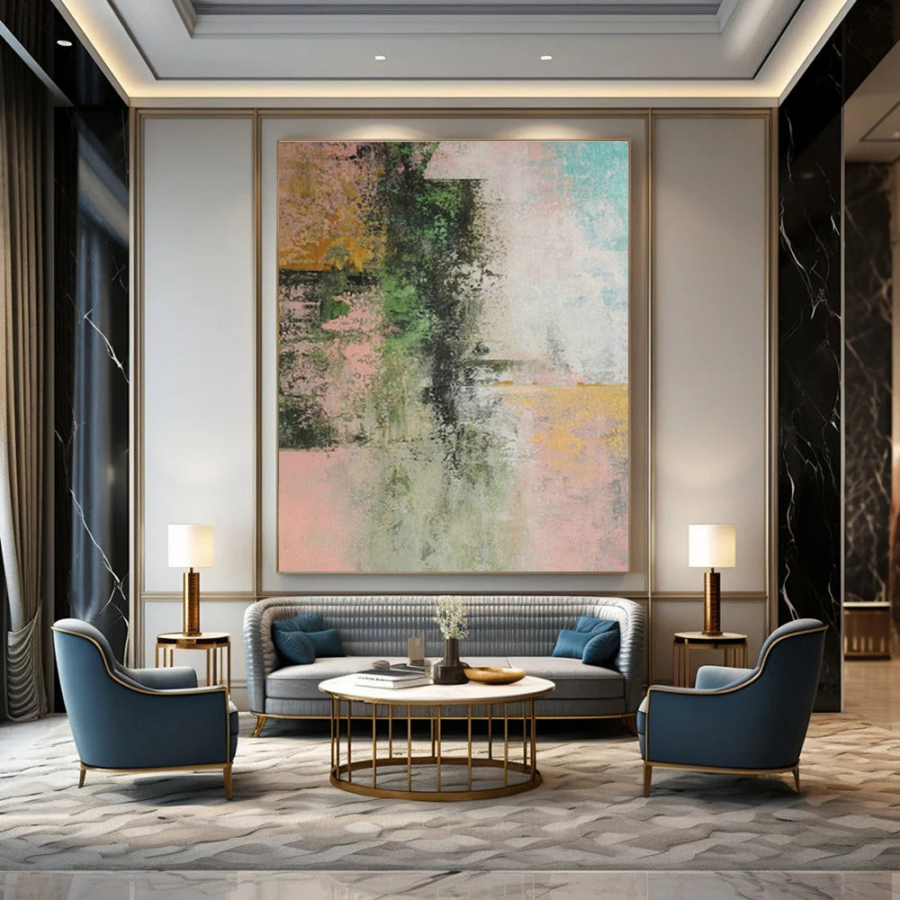 Oversized Custom Handmade Abstract Painting for Traditional Japanese Kimono Ateliers  DLZ0044