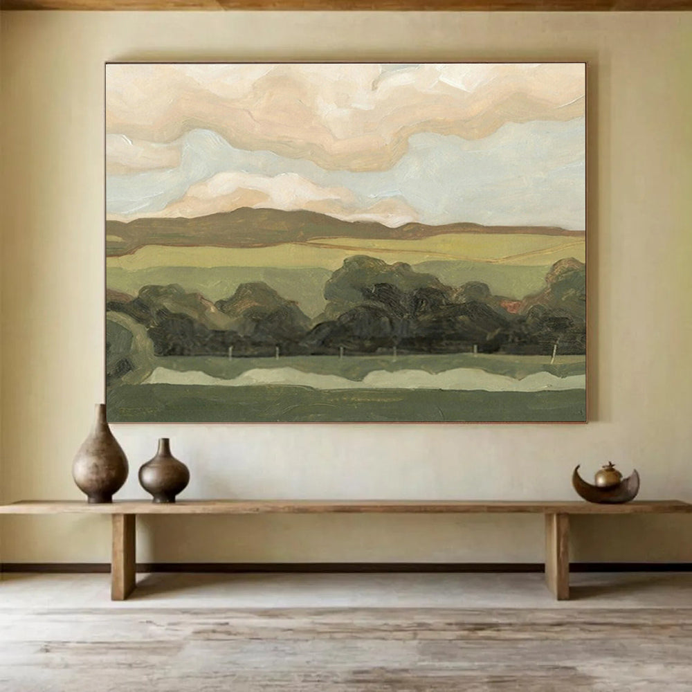 Customized Large-Scale Abstract Hand Painting for Seaplane Terminal Hangar DLZ2809